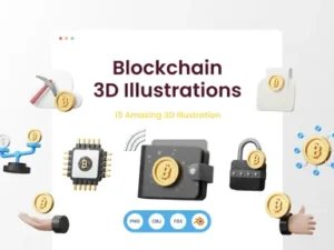 cover image blockchain 3d icon