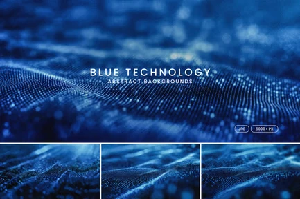Adobe Illustrator Backgrounds Photo Overlay Bundle - 23 Overlays 4 cover image blue abstract technology backgrounds