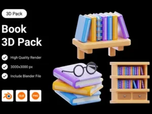 cover image book 3d illustration