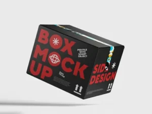 cover image box with tape mockup