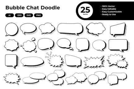 Bubble Chat Doodle Comic Style