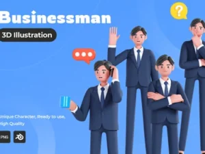 cover image businessman 3d illustration