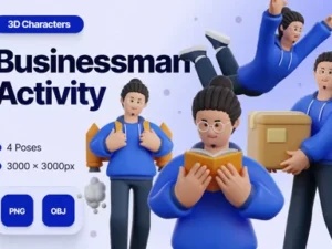 cover image businessman activity 3d illustrations