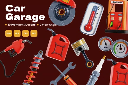 Car Garage 3D Icon
