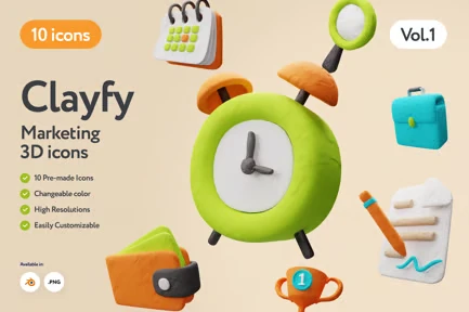 Clayfy - 3D Marketing Icons Vol.3