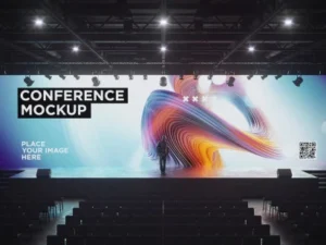 cover image conference hall screen mockup