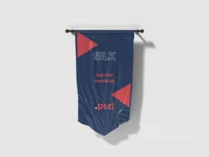 cover image cut out silk flag mockup