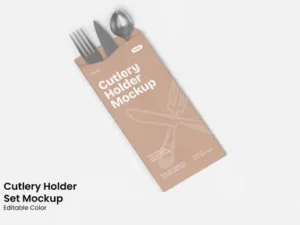 cover image cutlery holder set mockup