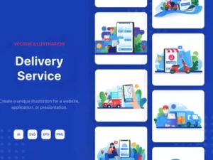 cover image delivery service illustrations