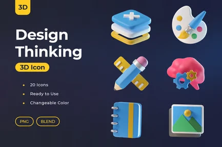 Design Thinking 3D Icons