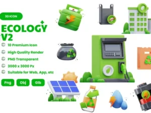cover image ecology 3d icons volii