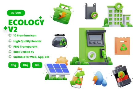 Ecology 3D Icons Vol.II