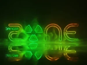 cover image electric neon logo reveal with grunge smoke effects