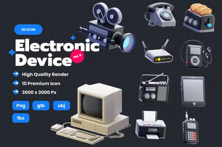 Electronic Device 3D Illustration