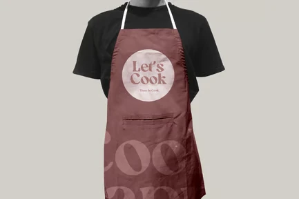 Fabric Apron with Pockets Mockup