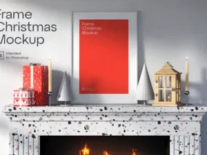 cover image frame christmas mockup