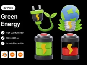 cover image green energy 3d illustration
