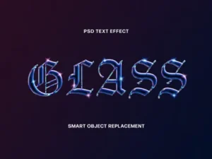 cover image holographic glass text effect