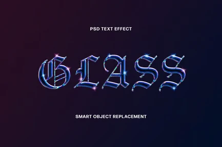 Holographic Glass Text Effect