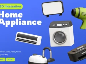 cover image home appliance 3d illustration