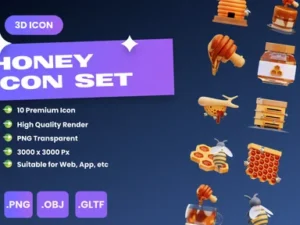 cover image honey 3d icons