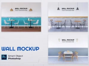 cover image interior cafe wall mockup