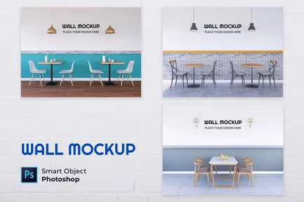 Interior Cafe Wall Mockup