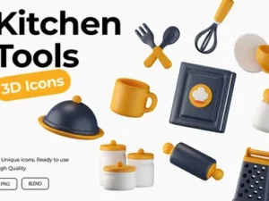 cover image kitchen tools 3d icons 1