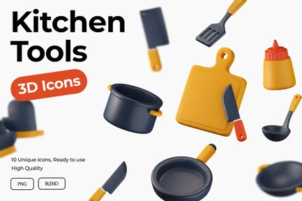 Kitchen Tools 3D Icons