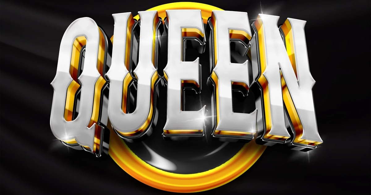 Luxury Queen White Gold 3D Text Effect Template 3 cover image luxury queen white gold 3d text effect template 1