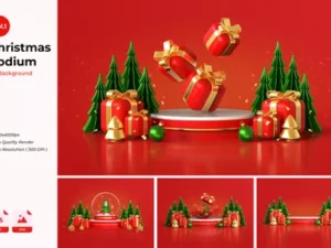 cover image merry christmas 3d background pack 01