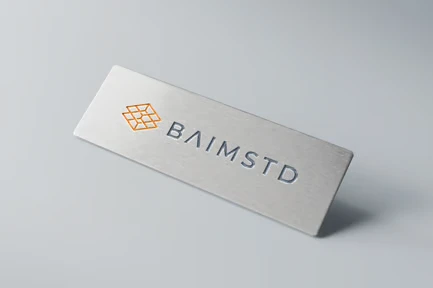 Metal Name Tag Logo Mockup