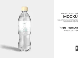 cover image mineral water bottle mockup