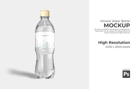Mineral Water Bottle Mockup