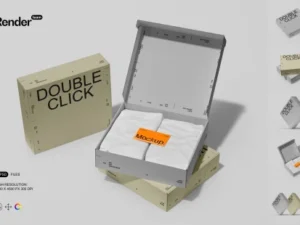 cover image paper box mockup set