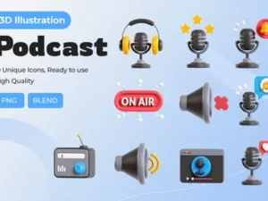 cover image podcast 3d illustration