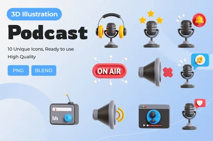 Podcast 3D Illustration