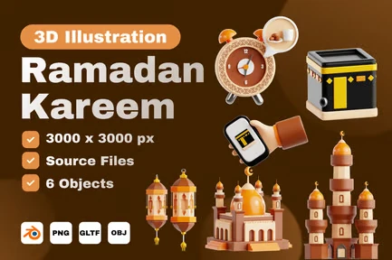 Ramadan Kareem 3D Icon Set (V.3)
