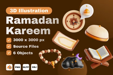 Ramadan Kareem 3D Icon Set (V.4)
