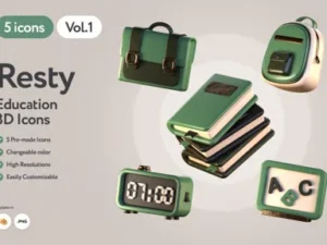 cover image retsy 3d education icons vol1