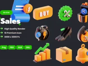 cover image sales 3d illustrations