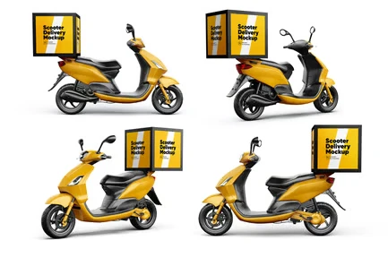 Scooter Delivery Mockups Set