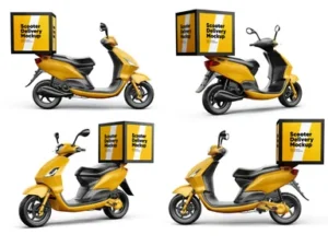 cover image scooter delivery mockups set