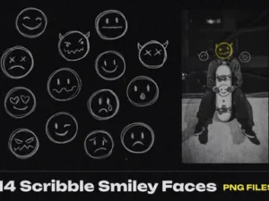 cover image scribble smiley set