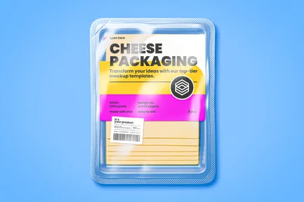 Sliced Cheese Packaging Mockup