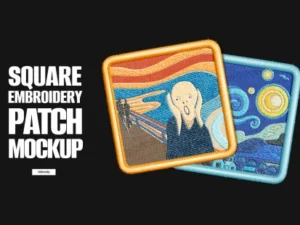 cover image square embroidery patch mockup