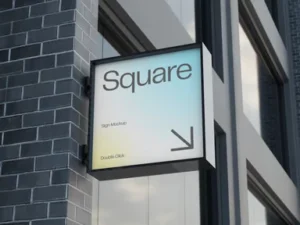 cover image square sign mockup
