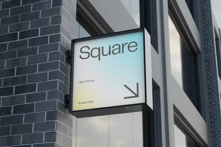 Square Sign Mockup