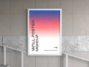 cover image subway underground wall poster mockup