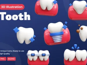 cover image tooth 3d icons